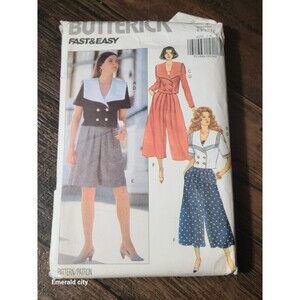 Vtg Butterick Sewing Pattern #5377 Tank Top Split Skirt Ladies Size 6-12